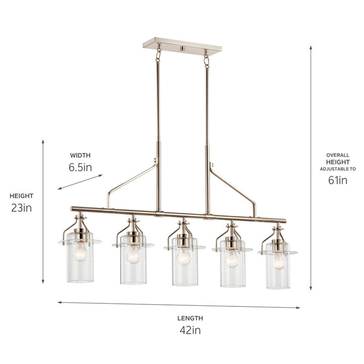 Kichler Five Light Linear Chandelier