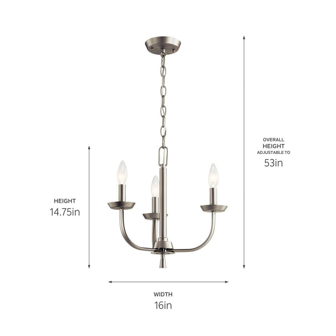 Kichler Three Light Mini Chandelier