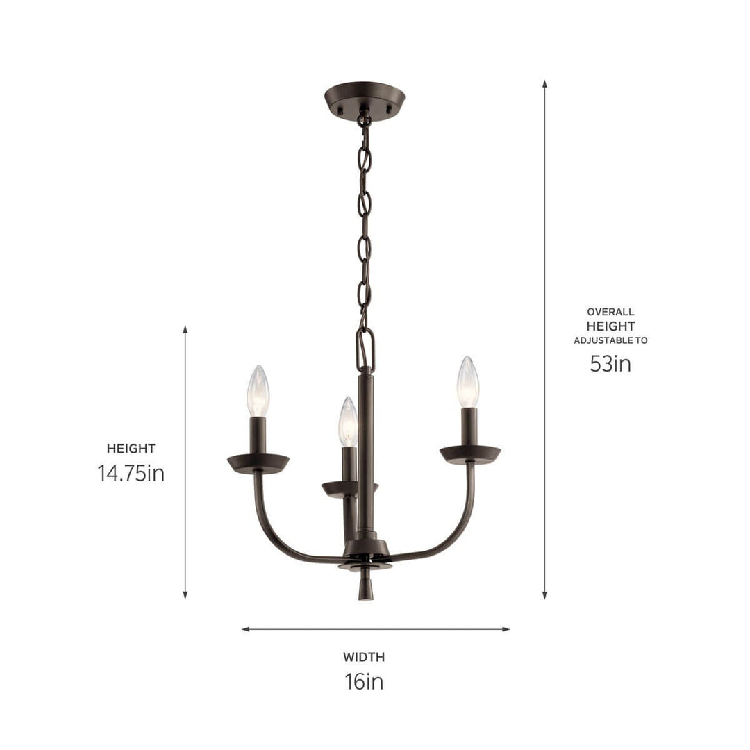 Kichler Three Light Mini Chandelier