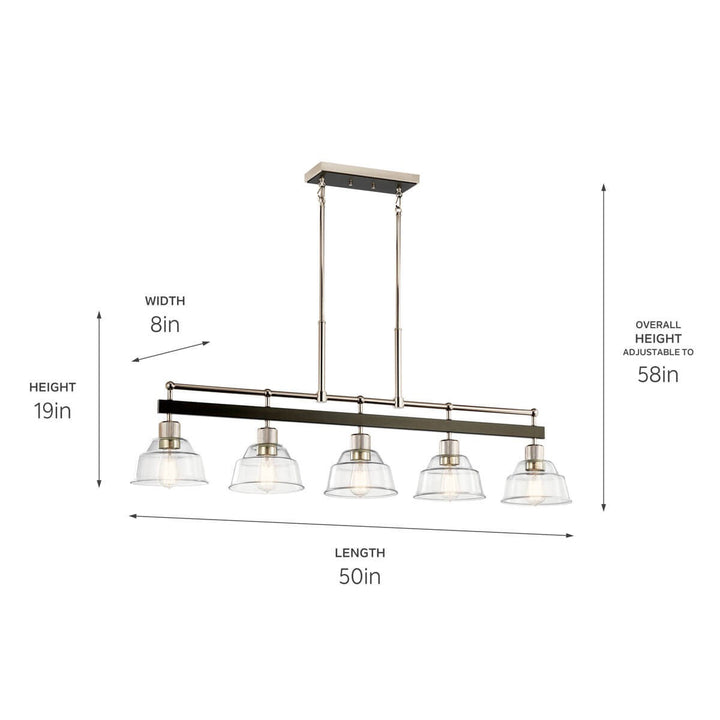 Kichler Five Light Linear Chandelier