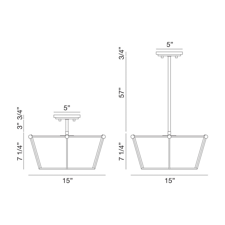 Eurofase Three Light Semi Flush Mount