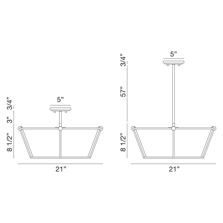 Eurofase Four Light Semi Flush Mount