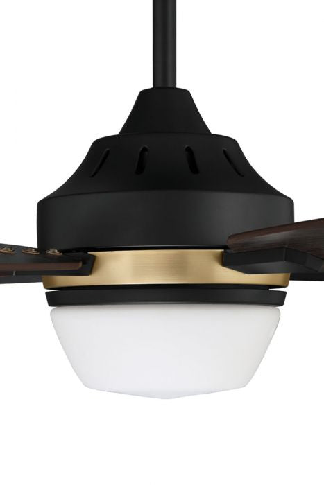 Craftmade Fresco 52" Ceiling Fan with 20W LED Light Wall and Remote Control in Flat Black/Satin Brass