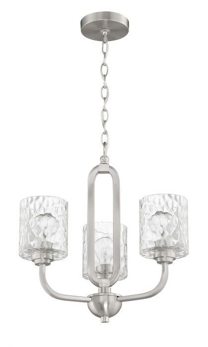 Collins Three Light Chandelier in Brushed Polished Nickel