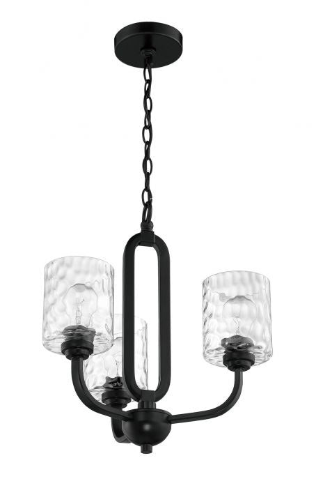 Collins Three Light Chandelier in Flat Black