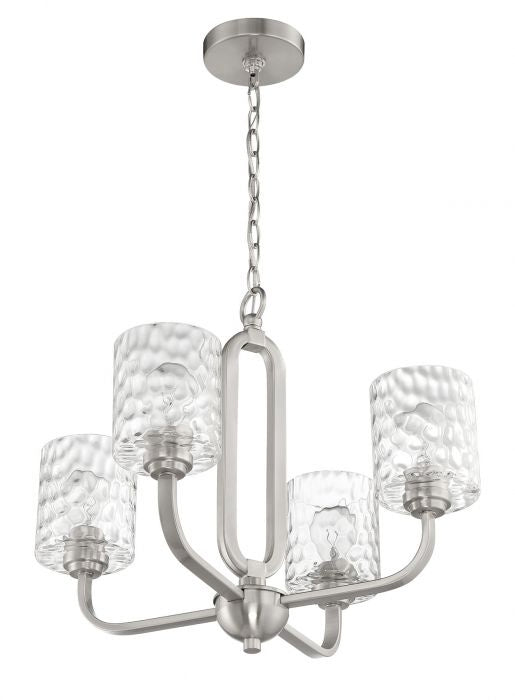 Collins Four Light Chandelier in Brushed Polished Nickel