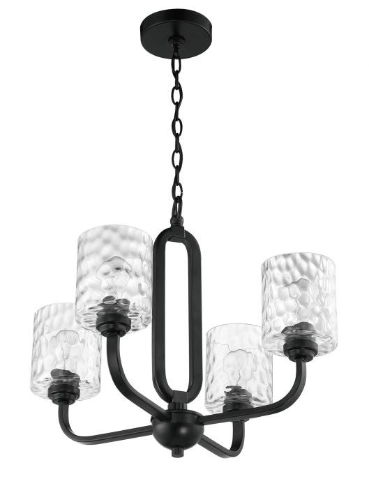 Collins Four Light Chandelier in Flat Black