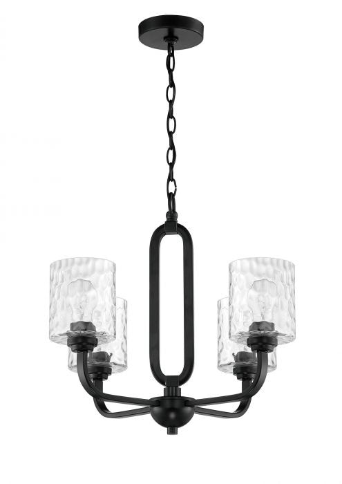 Collins Four Light Chandelier in Flat Black