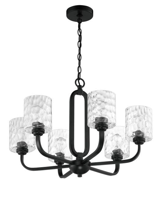 Collins Six Light Chandelier in Flat Black