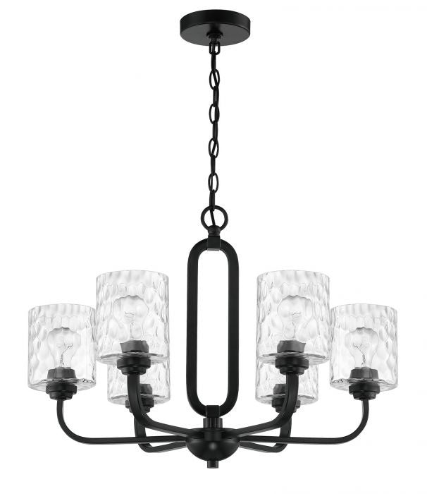 Collins Six Light Chandelier in Flat Black