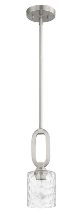 Collins One Light Mini Pendant in Brushed Polished Nickel