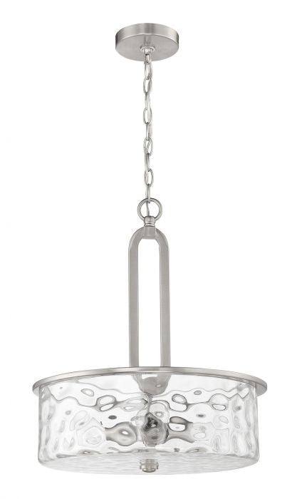 Collins Three Light Pendant in Brushed Polished Nickel