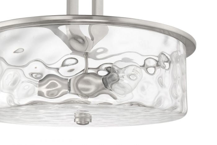 Collins Three Light Pendant in Brushed Polished Nickel