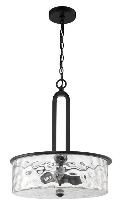 Collins Three Light Pendant in Flat Black