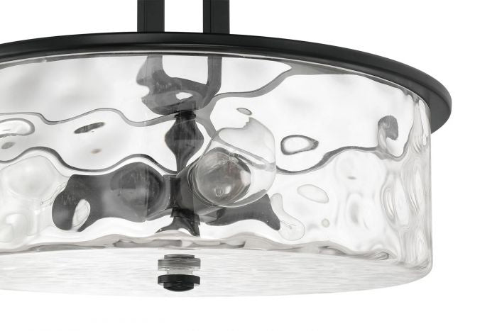 Collins Three Light Pendant in Flat Black