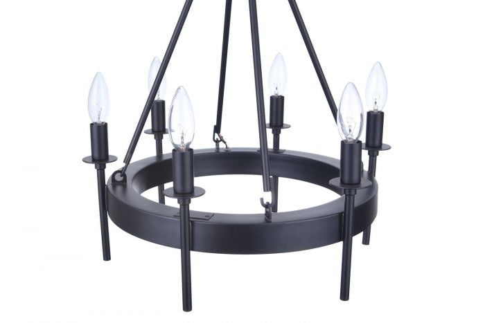 Larrson Six Light Chandelier in Flat Black