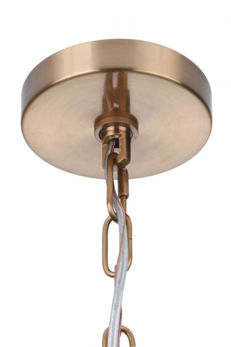 Larrson Six Light Chandelier in Satin Brass