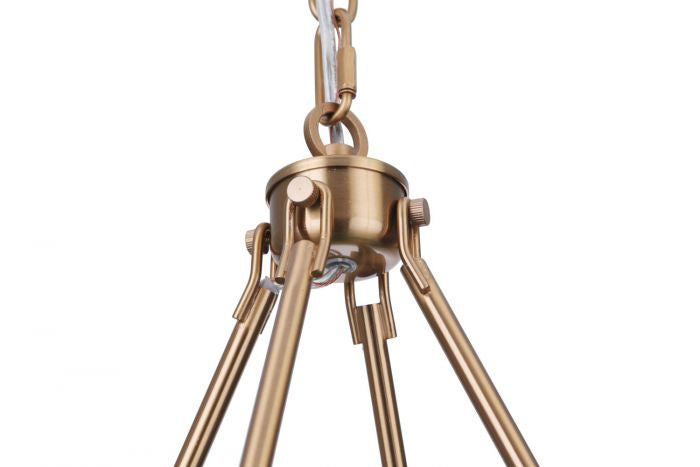 Larrson Six Light Chandelier in Satin Brass