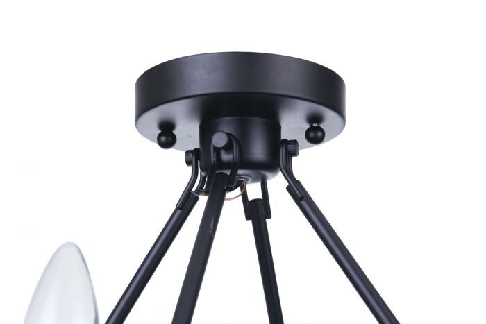 Larrson Six Light Semi-Flush Mount in Flat Black