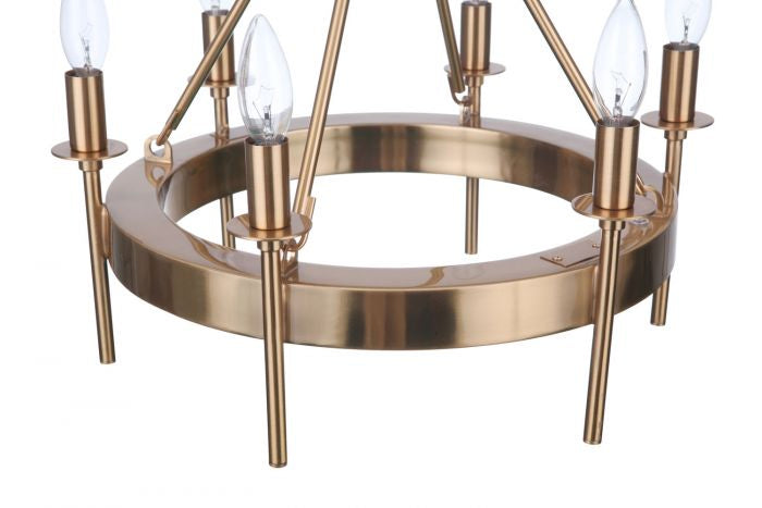 Larrson Six Light Semi-Flush Mount in Satin Brass