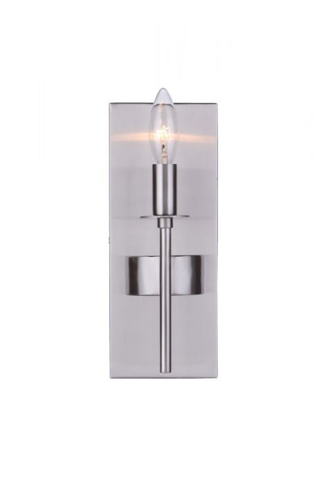 Larrson One Light Wall Sconce in Brushed Polished Nickel