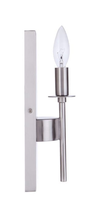 Larrson One Light Wall Sconce in Brushed Polished Nickel