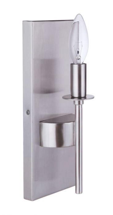 Larrson One Light Wall Sconce in Brushed Polished Nickel