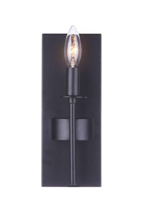 Larrson One Light Wall Sconce in Flat Black