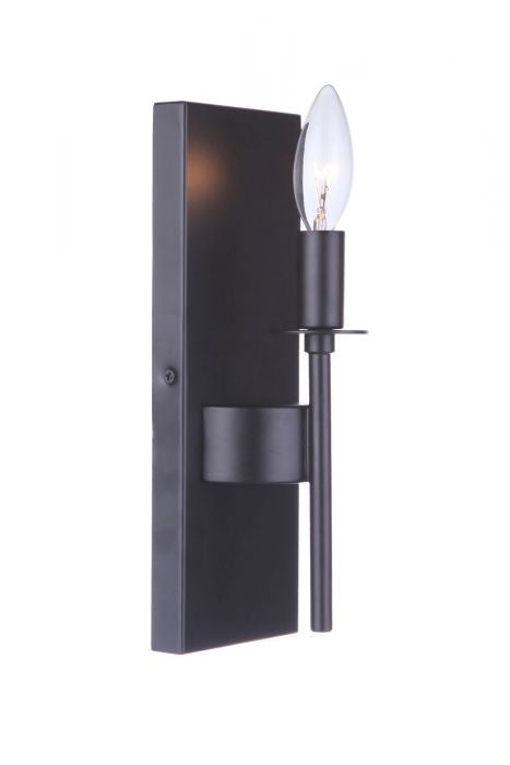 Larrson One Light Wall Sconce in Flat Black