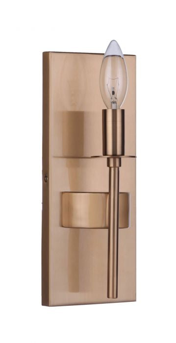 Larrson One Light Wall Sconce in Satin Brass