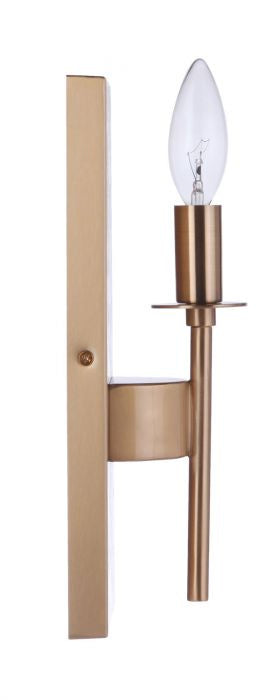 Larrson One Light Wall Sconce in Satin Brass