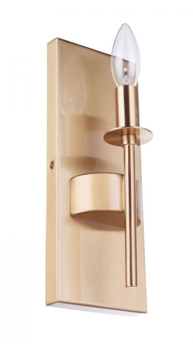 Larrson One Light Wall Sconce in Satin Brass