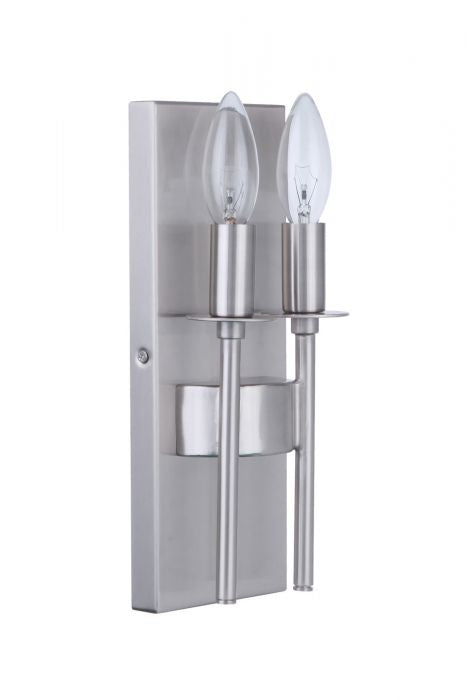 Larrson Two Light Wall Sconce in Brushed Polished Nickel