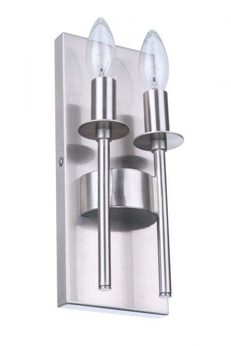 Larrson Two Light Wall Sconce in Brushed Polished Nickel