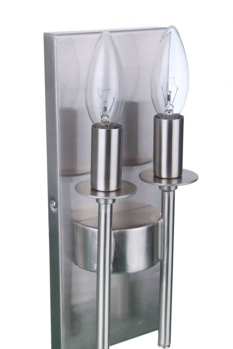 Larrson Two Light Wall Sconce in Brushed Polished Nickel