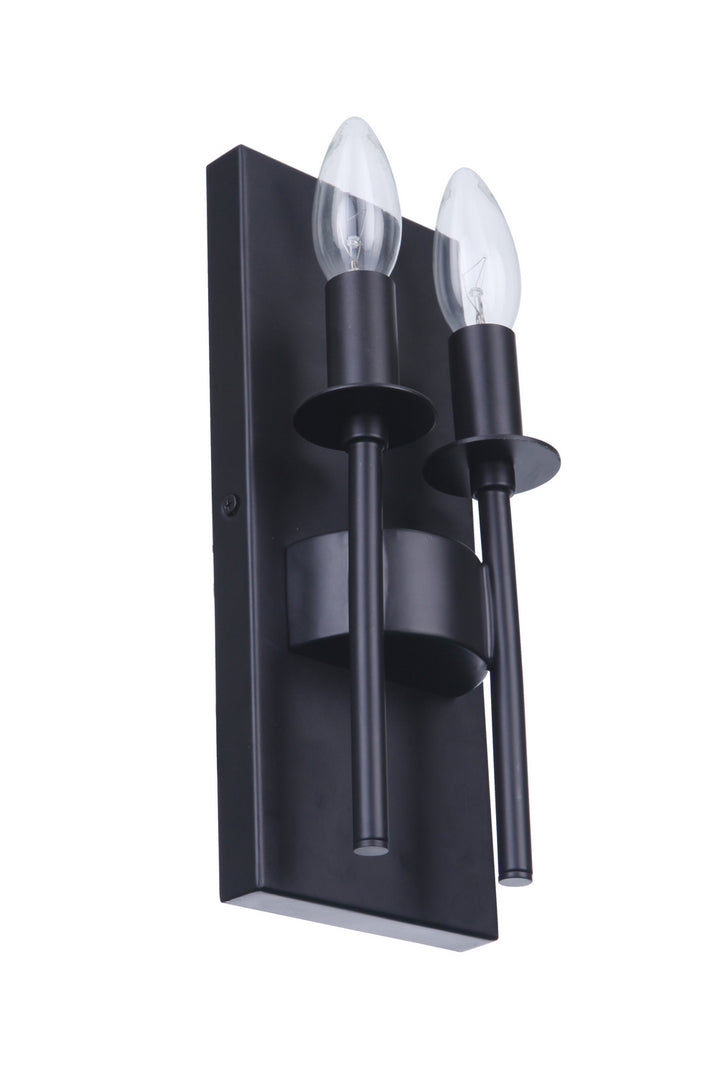 Larrson Two Light Wall Sconce in Flat Black