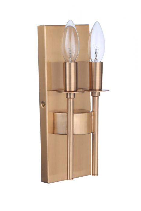 Larrson Two Light Wall Sconce in Satin Brass