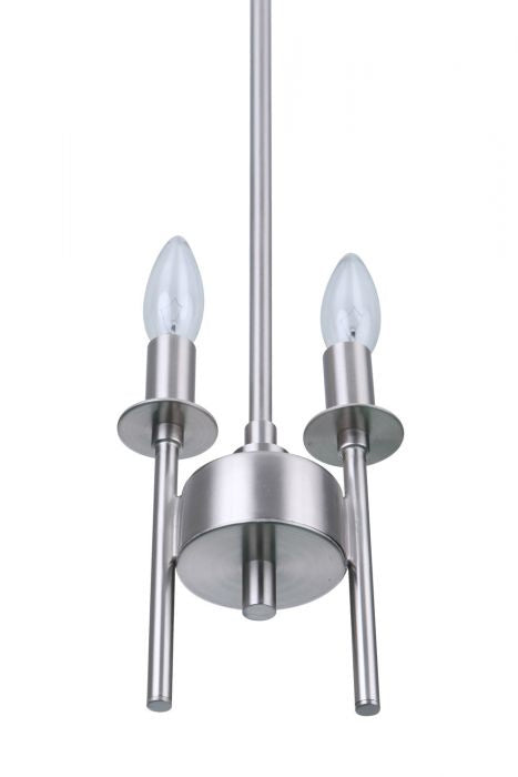 Larrson Two Light Mini Pendant in Brushed Polished Nickel