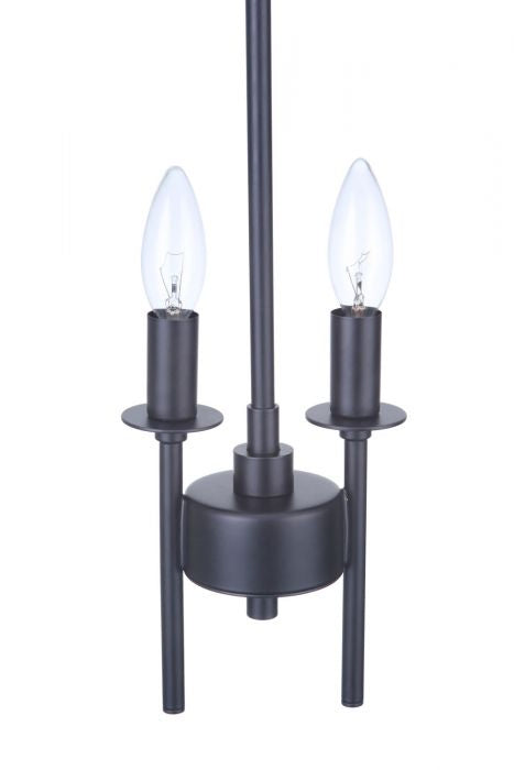 Larrson Two Light Mini Pendant in Flat Black