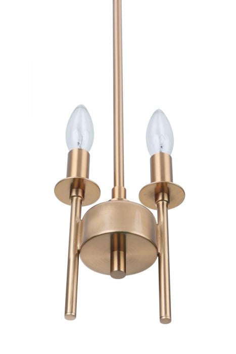 Larrson Two Light Mini Pendant in Satin Brass