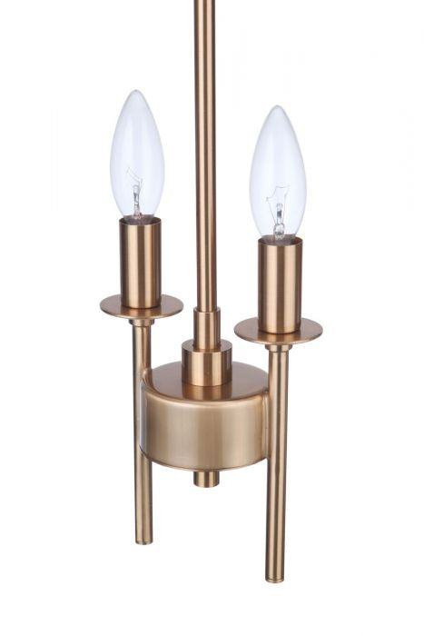 Larrson Two Light Mini Pendant in Satin Brass