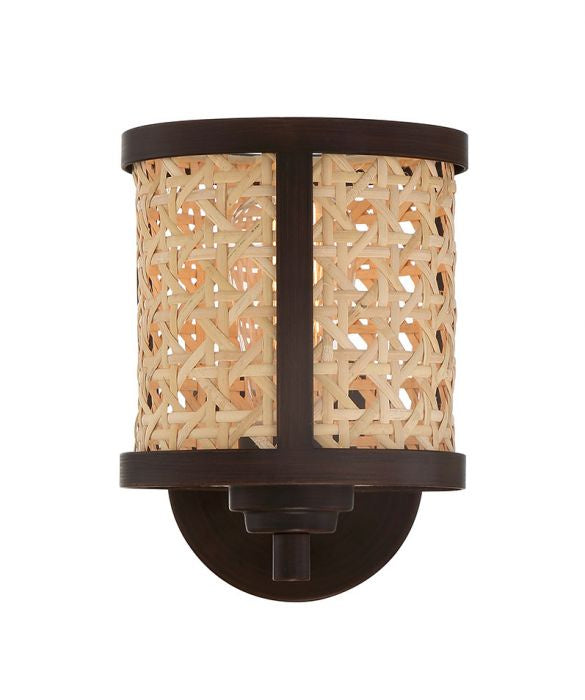 Malaya One Light Wall Sconce in Aged Bronze Brushed