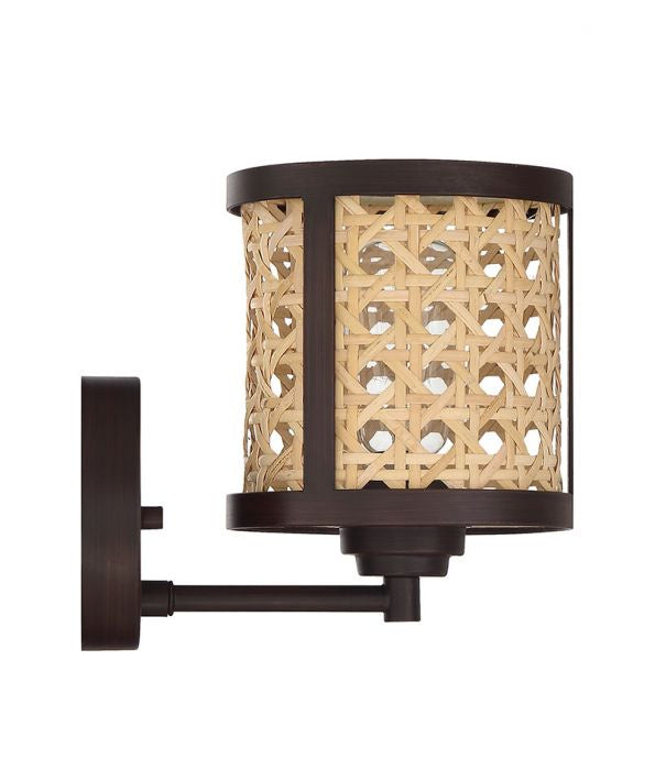 Malaya One Light Wall Sconce in Aged Bronze Brushed