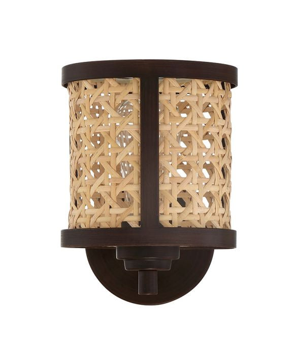 Malaya One Light Wall Sconce in Aged Bronze Brushed