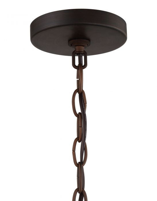 Malaya Six Light Pendant in Aged Bronze Brushed