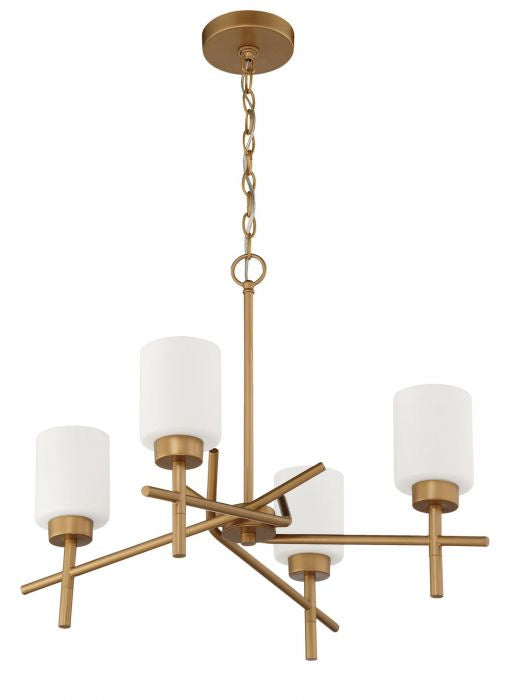 Cadence Four Light Chandelier in Soft Gold