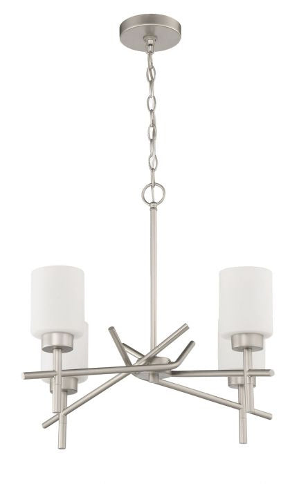 Cadence Four Light Chandelier in Satin Nickel