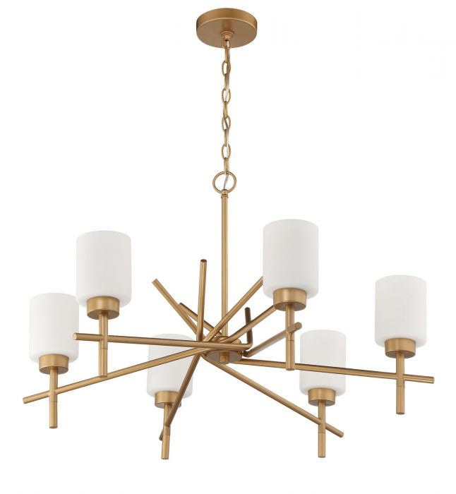 Cadence Six Light Chandelier in Soft Gold