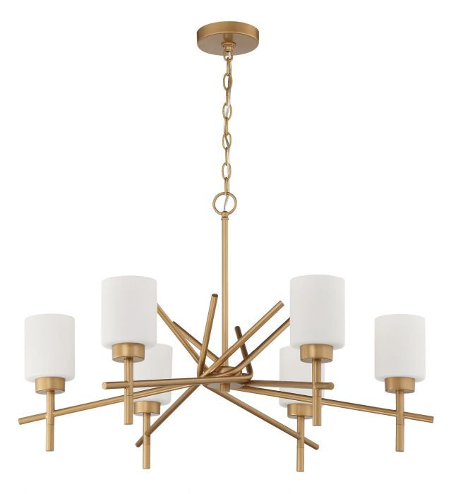 Cadence Six Light Chandelier in Soft Gold