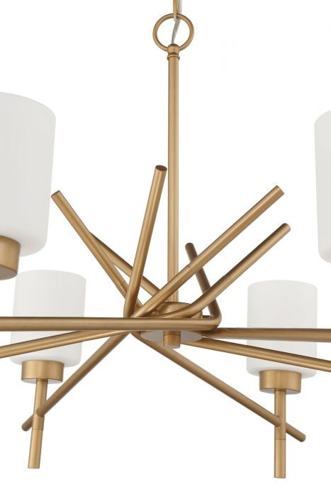 Cadence Six Light Chandelier in Soft Gold